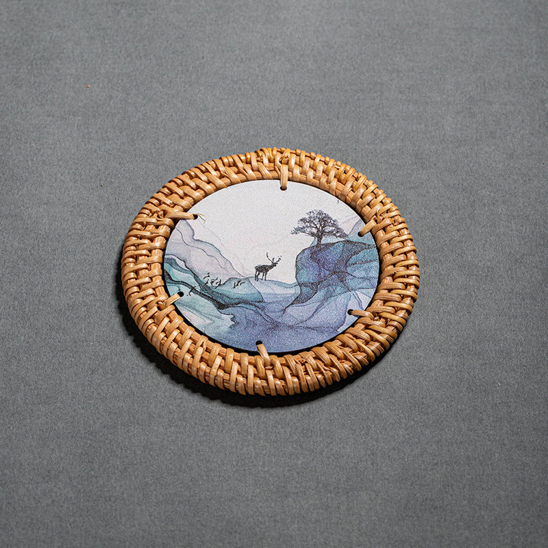 Chinese style creative rattan coaster