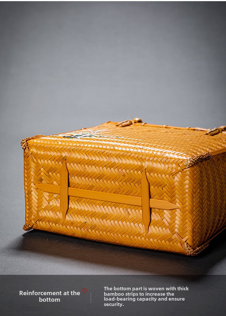 Bamboo Woven Basket Bag