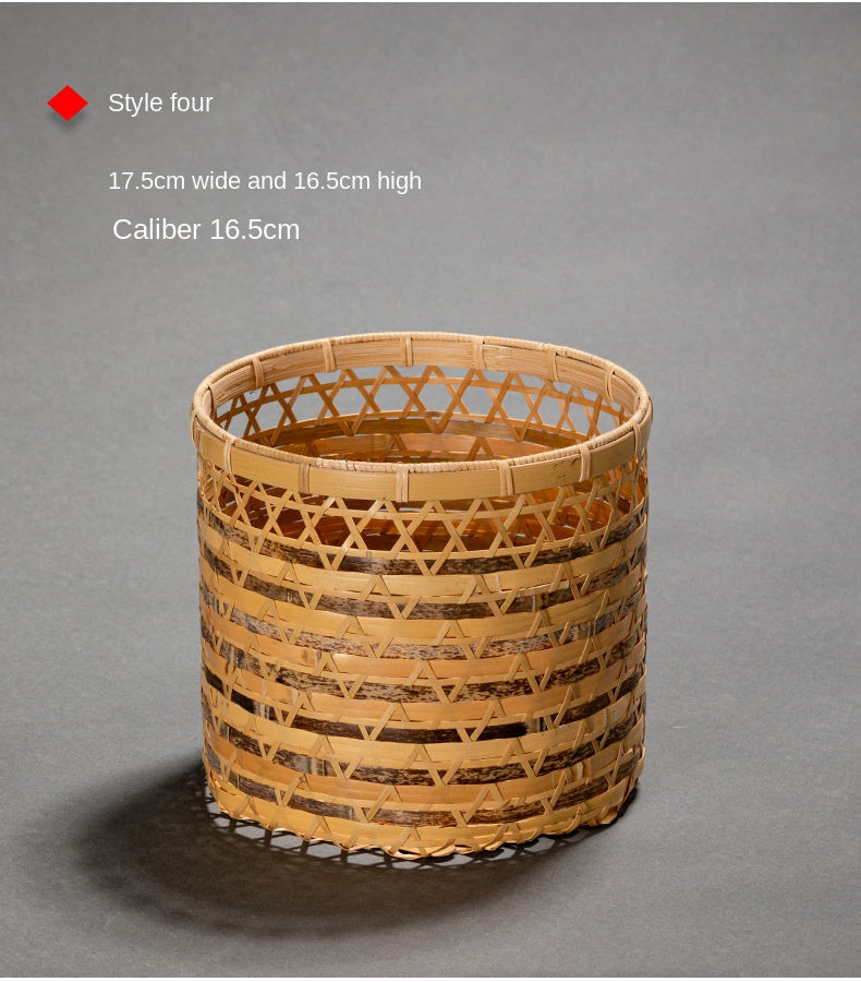 Bamboo Woven Storage Basket with Lid