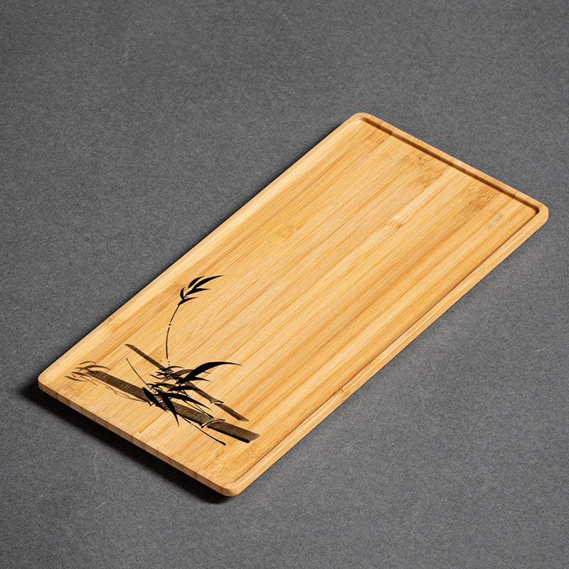 Heavy Bamboo Rectangular Single Layer Simple Tray