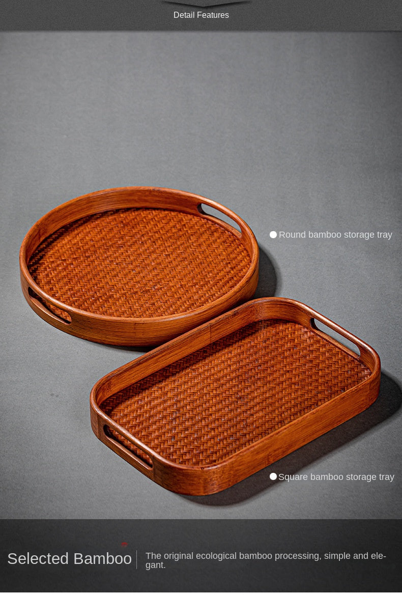 Bamboo Woven Dry Pour Tea Tray