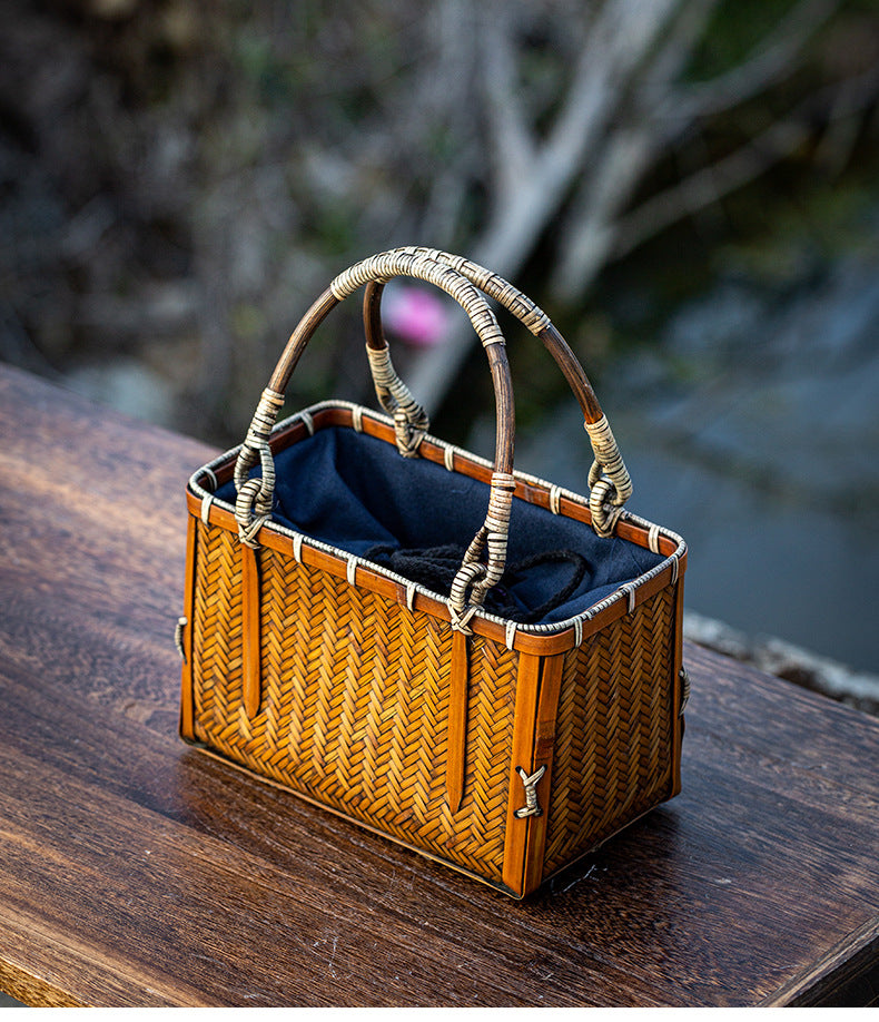 Japanese Style Handmade Retro Mini Bamboo Bag
