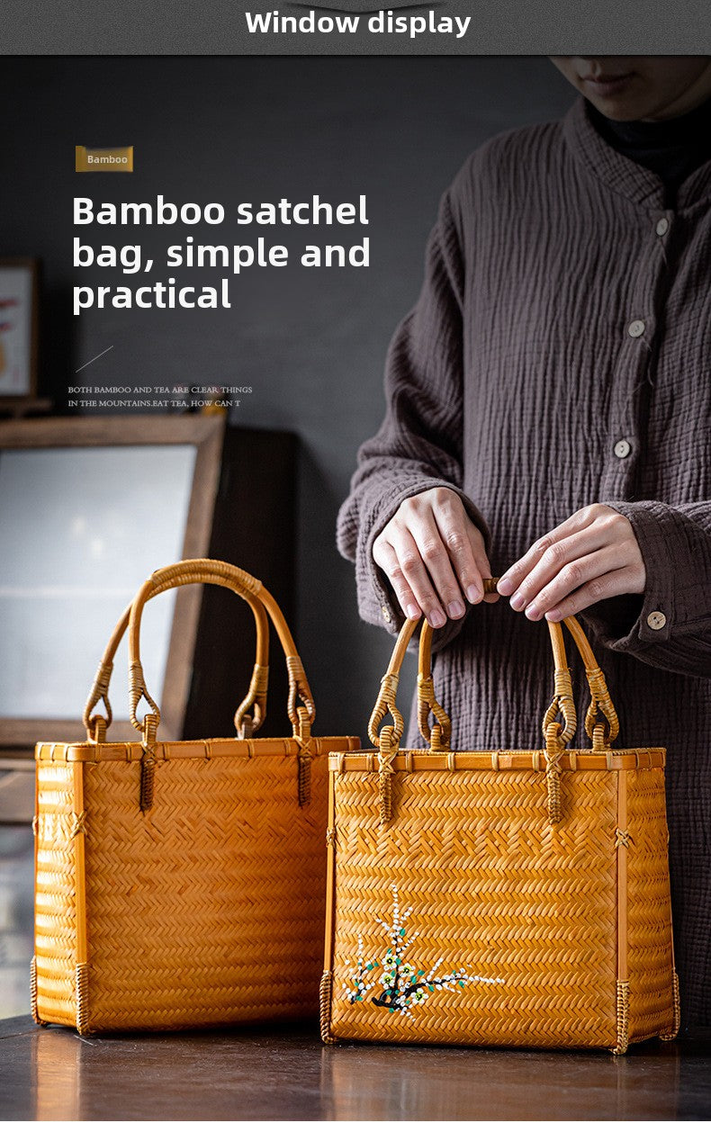 Bamboo Woven Basket Bag