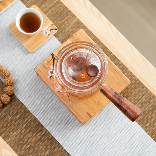 Bamboo Base Tea Warmer Candle Heater