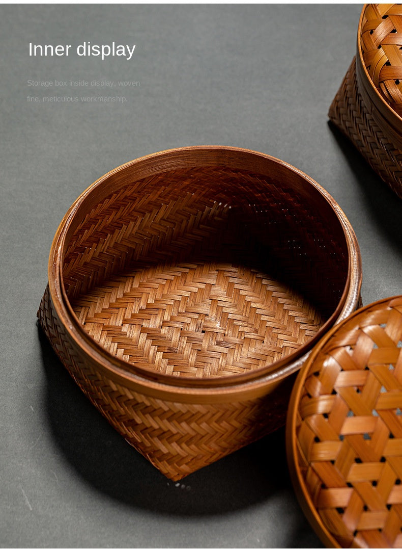 Bamboo Tea Set Storage Box