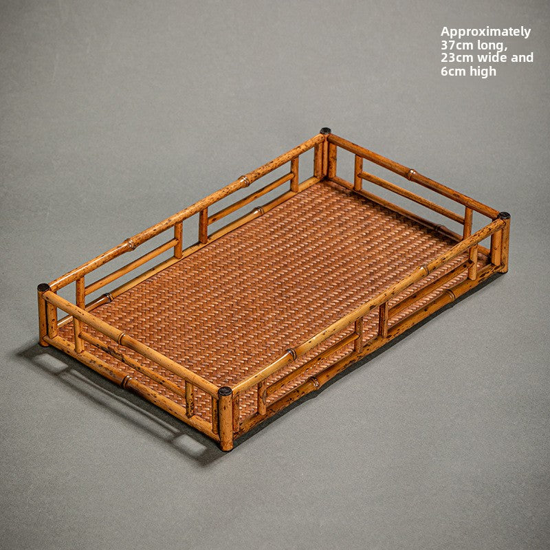 Japanese-style bamboo tea tray