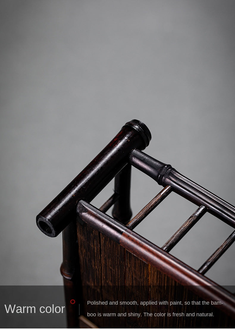 Bamboo Woven Tea Set Storage Basket Frame