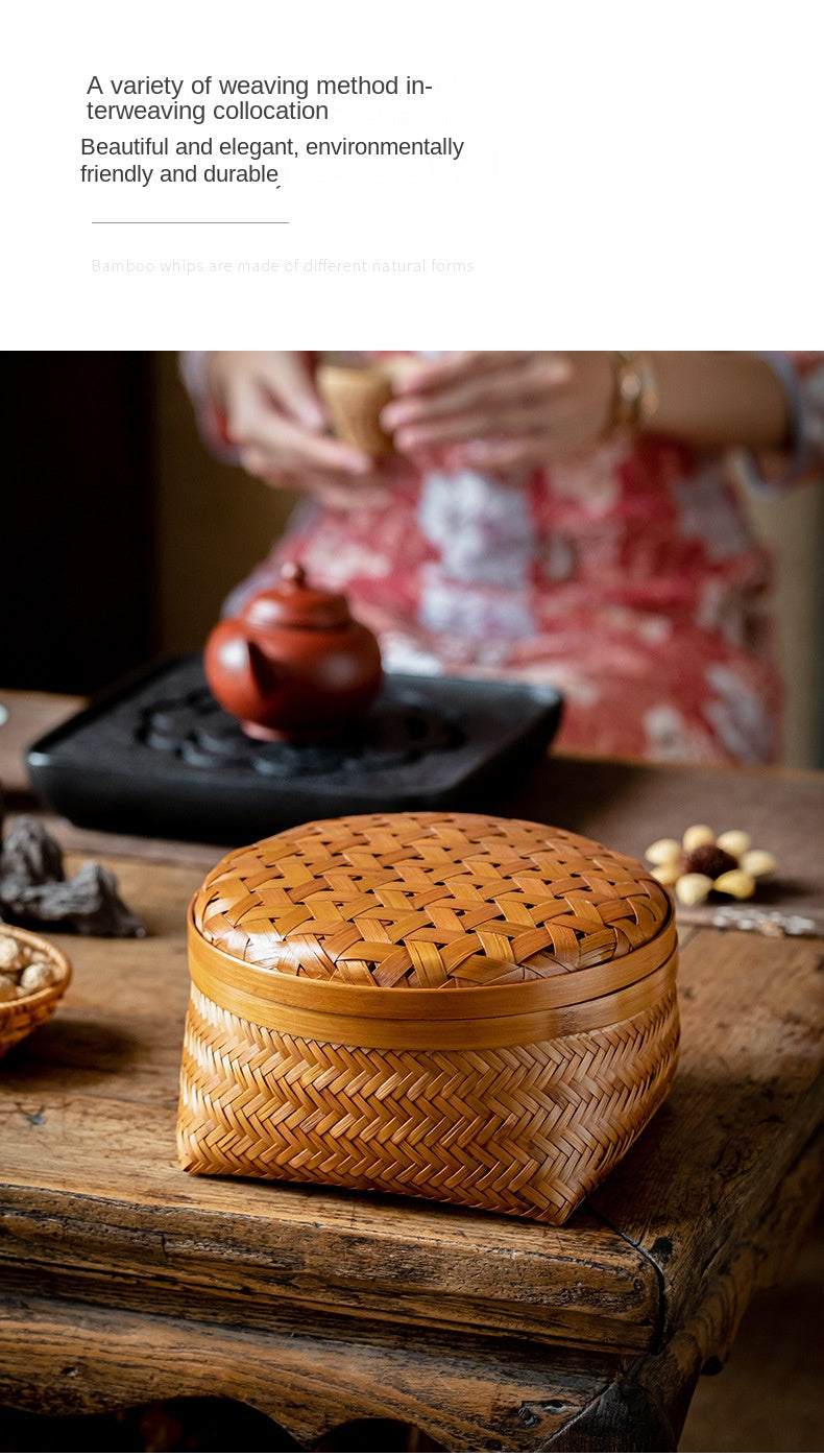 Bamboo Tea Set Storage Box