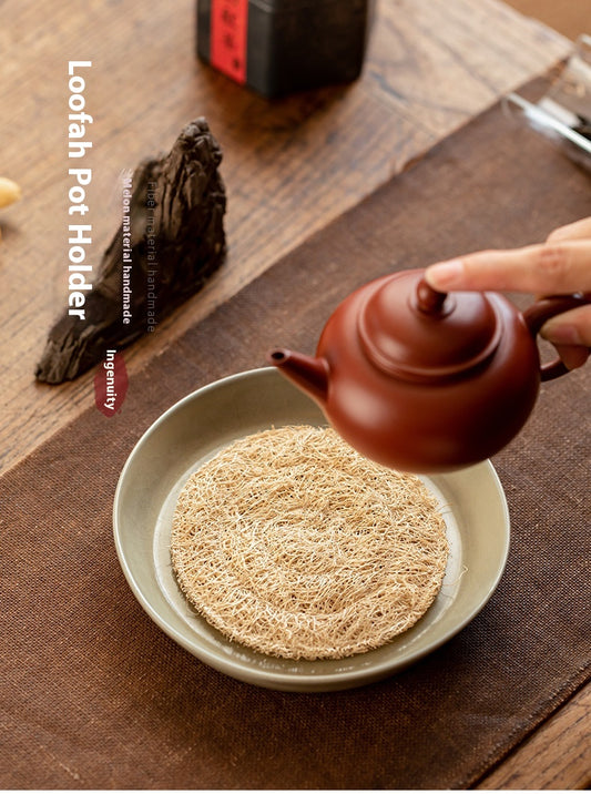 Teapot Holder Loofah Mat Dry Tea Tray Tea Mat