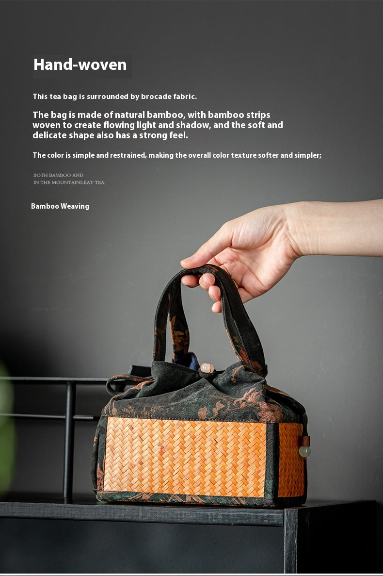 Chinese-Style Portable Bamboo Storage Bag