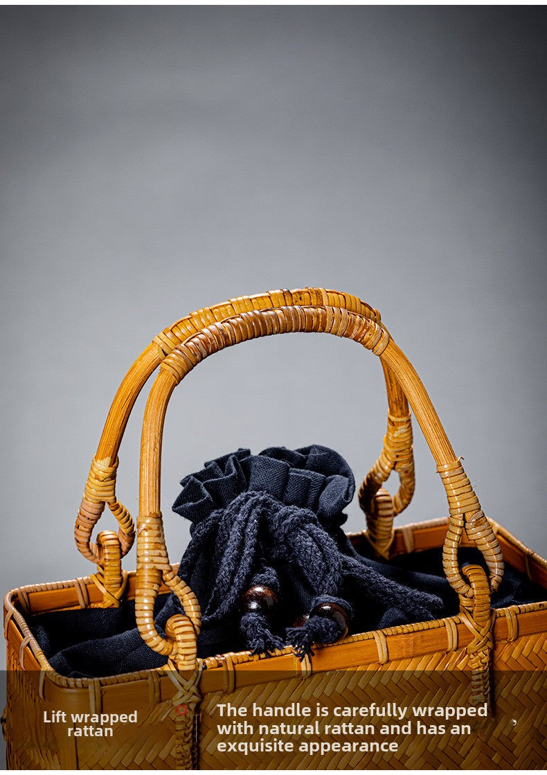 Bamboo Woven Basket Bag