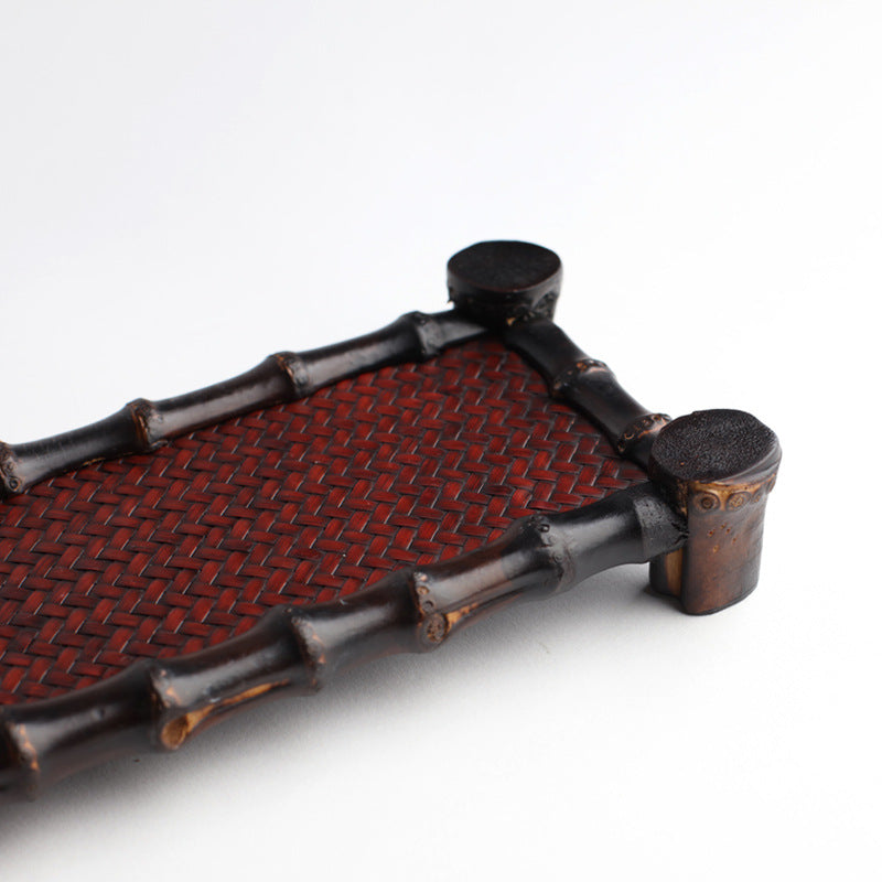 Old Bamboo Whip Mat Cup Holder Saucer