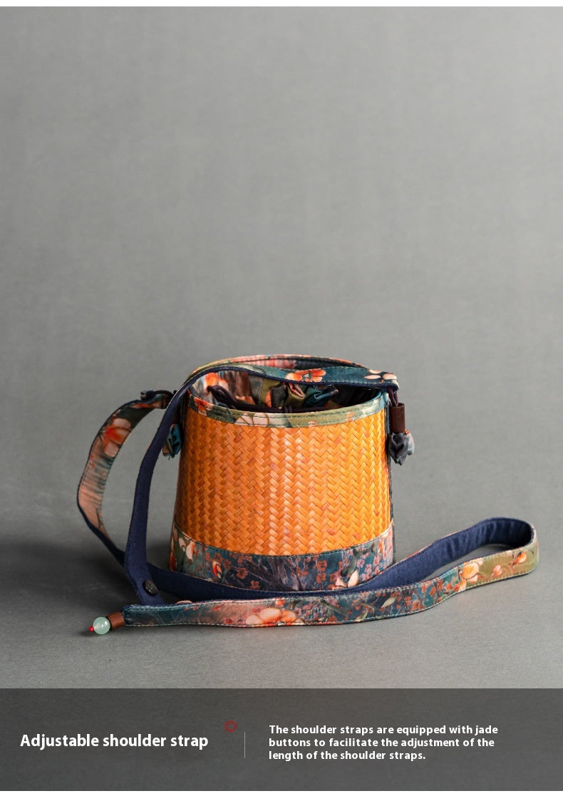 Chinese-Style Portable Bamboo Storage Bag