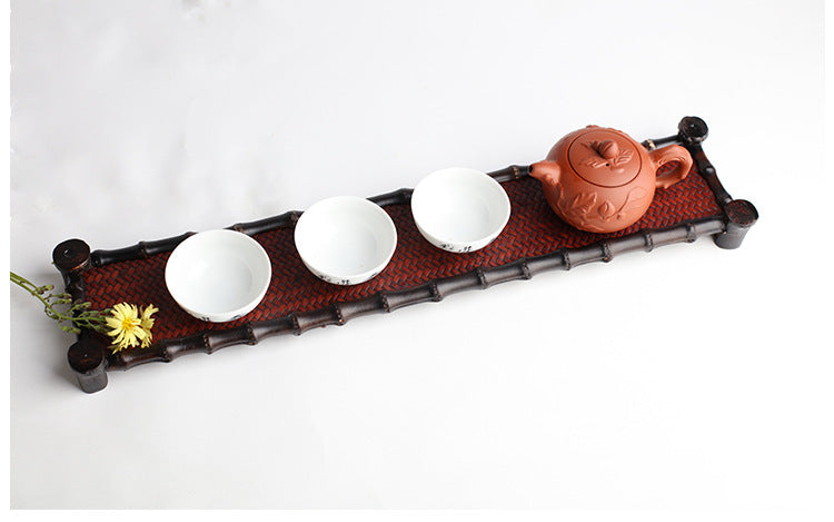 Old Bamboo Whip Mat Cup Holder Saucer