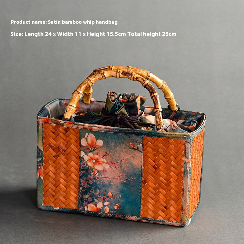 Chinese-Style Portable Bamboo Storage Bag