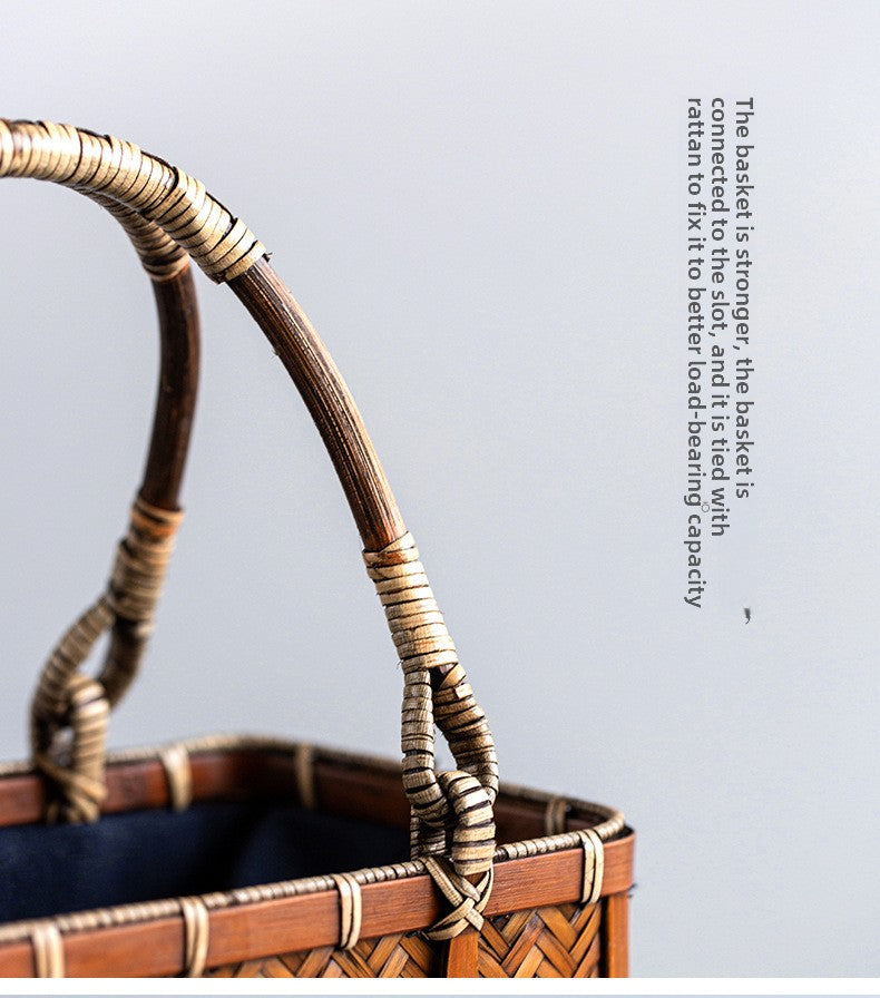 Japanese Style Handmade Retro Mini Bamboo Bag