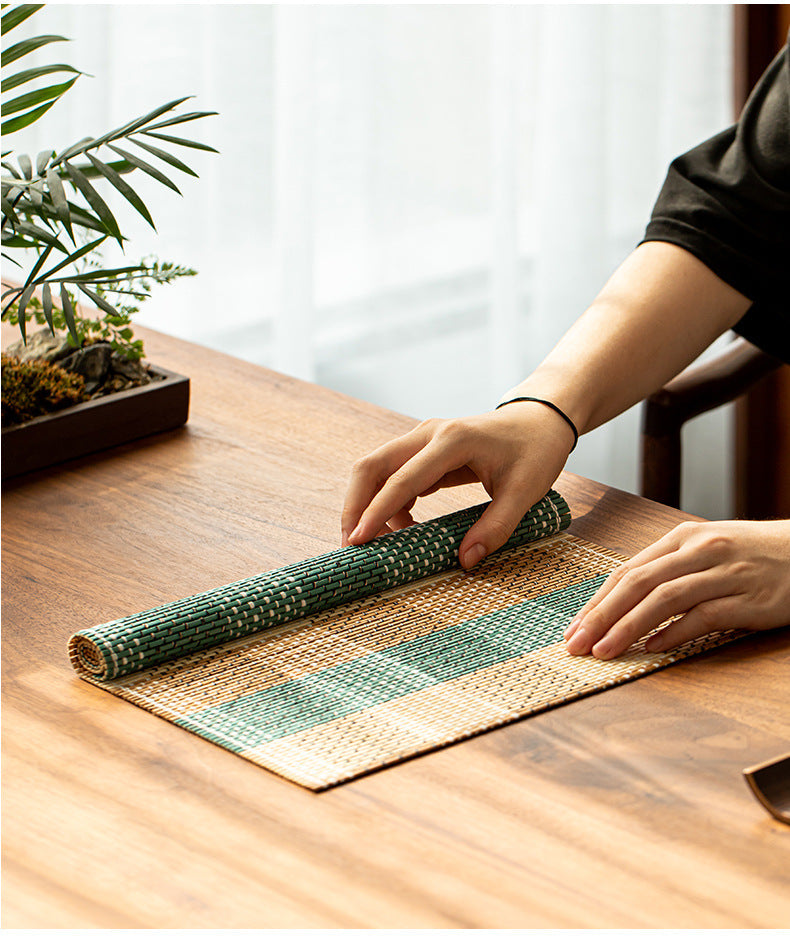 Colorful bamboo mat
