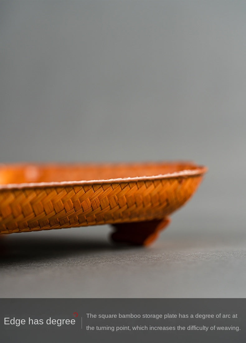 Chinese Style Bamboo Woven Tea Tray