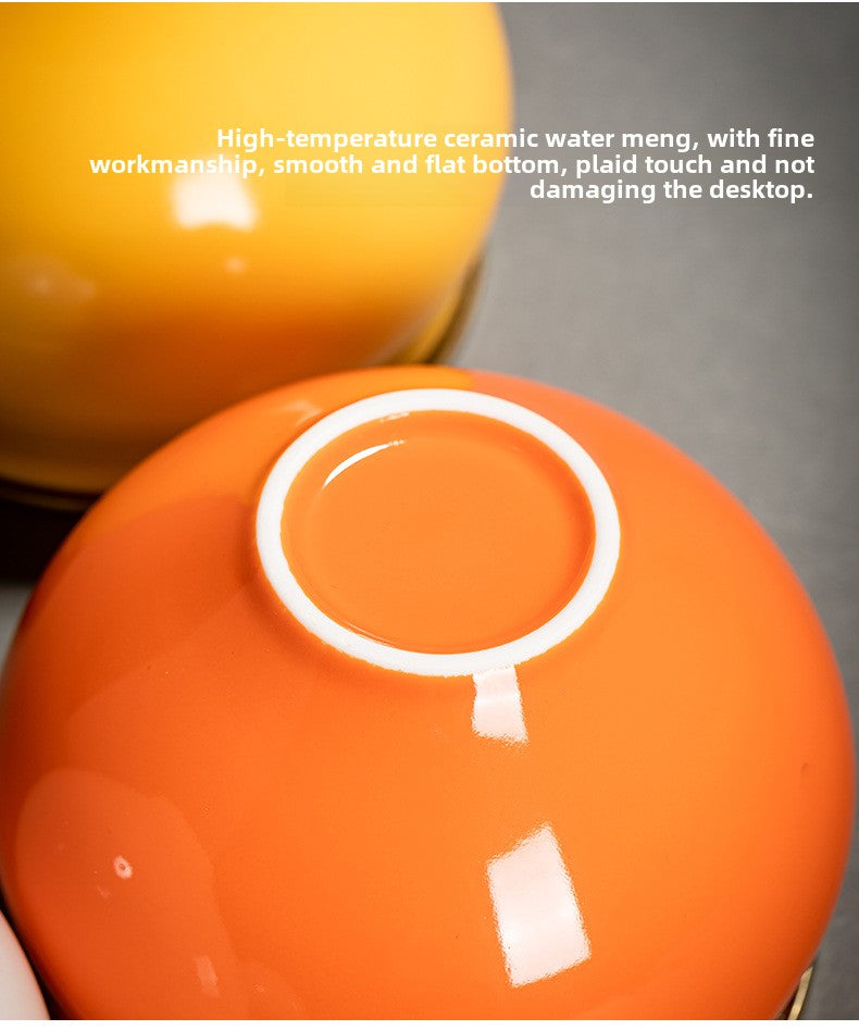 Chinese Household Colorful Ceramic Building Water with Lid