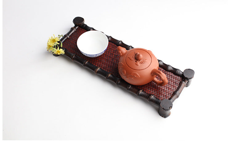 Old Bamboo Whip Mat Cup Holder Saucer