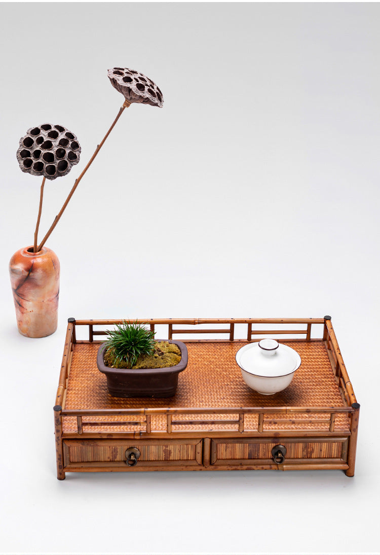 Bamboo mat storage tray