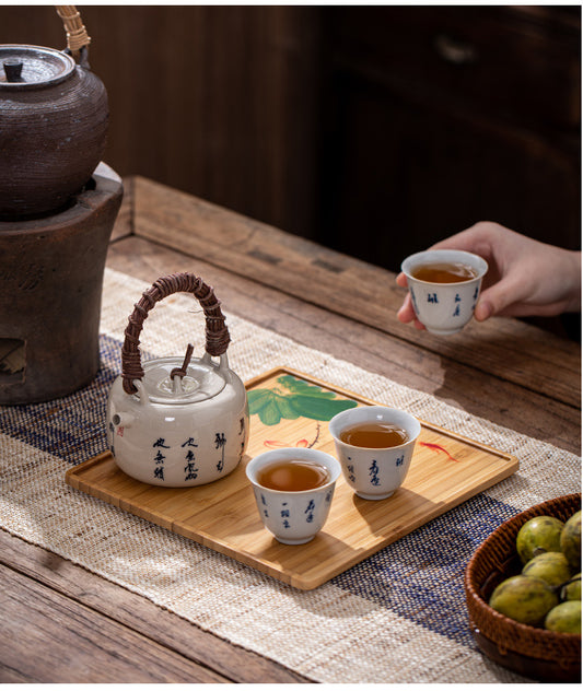 Heavy Bamboo Rectangular Single Layer Simple Tray