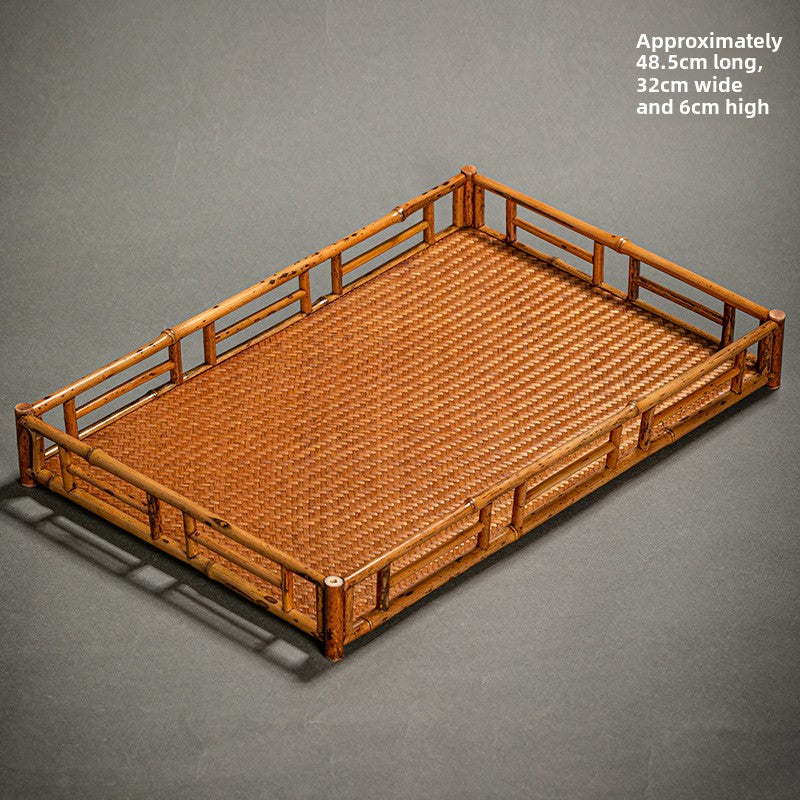 Japanese-style bamboo tea tray