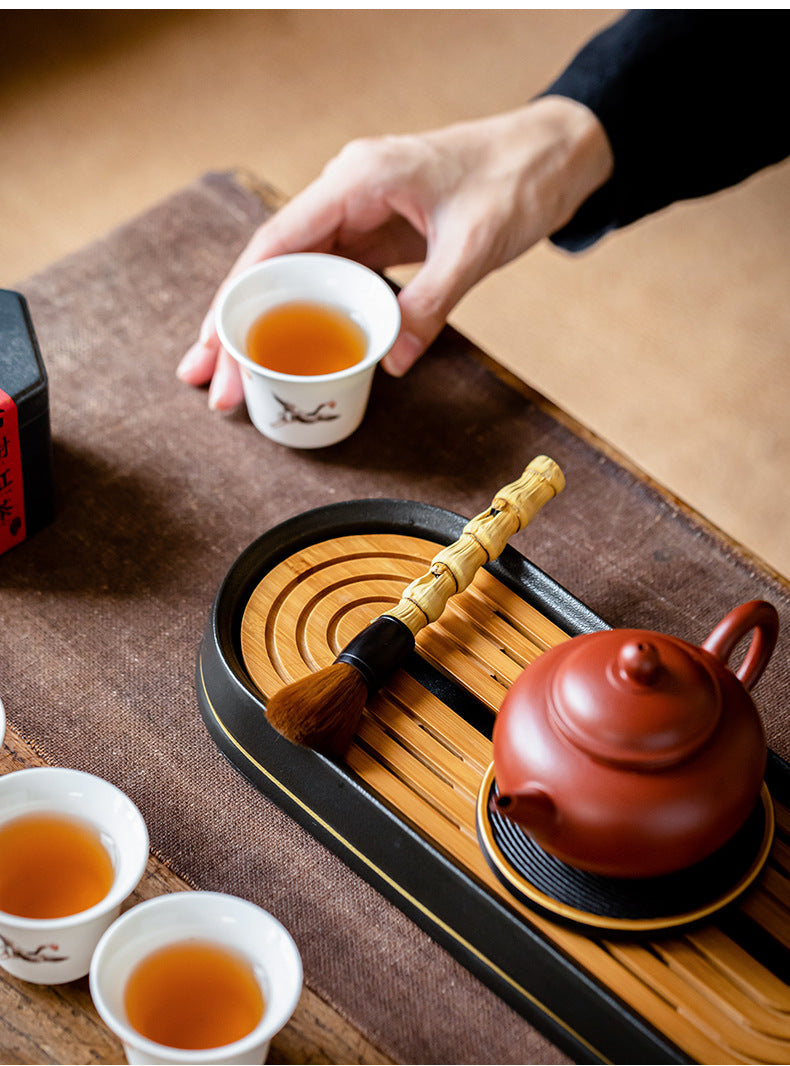 Black Bamboo Whip Pot Maintenance Pen Kung Fu Tea Set