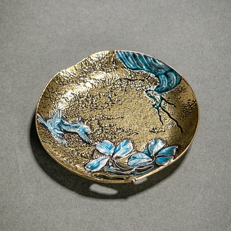 Enamel Japanese Style Metal Tea Cup Coaster