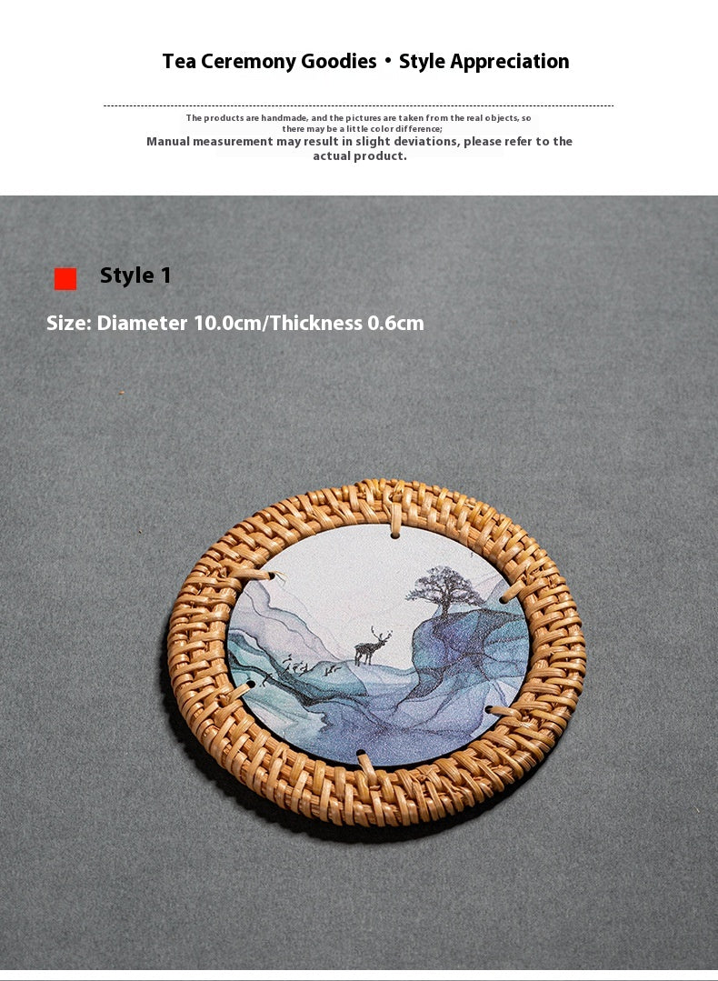 Chinese style creative rattan coaster