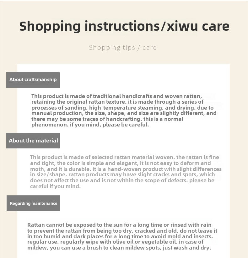 Rattan Tea Cake Tray Chinese Zen Hollow Saucer