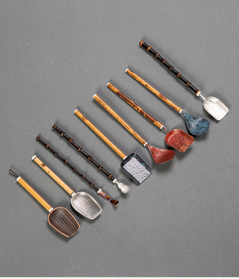 Tea Spoon Single Piece Yunfei Hammered Copper Tea Scoop