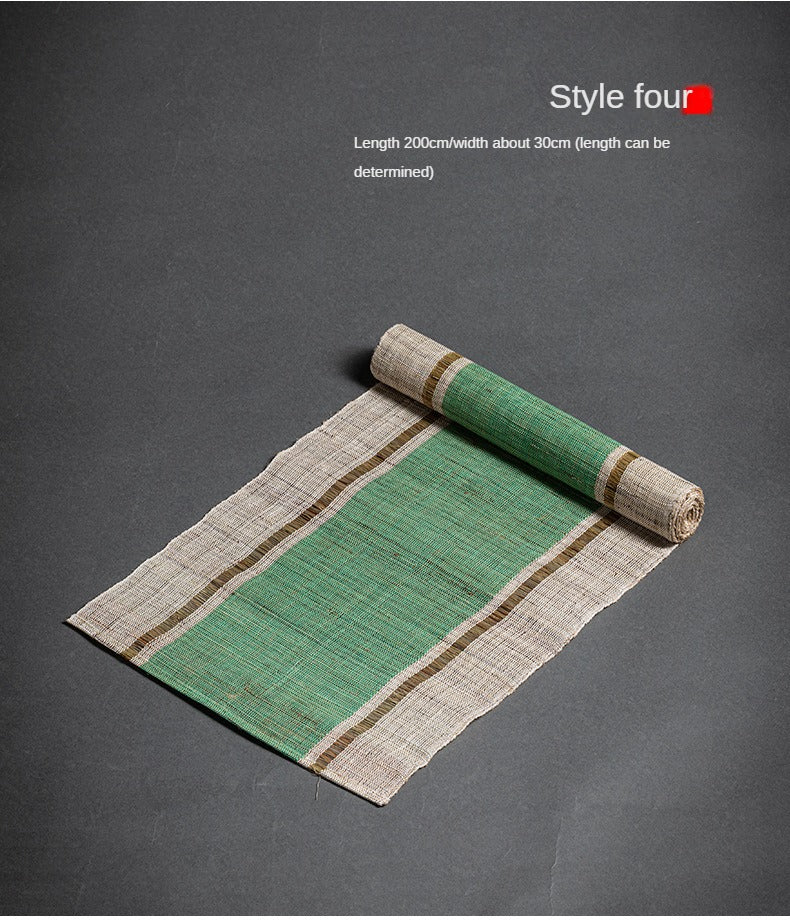Hand-woven hemp grass tea mat
