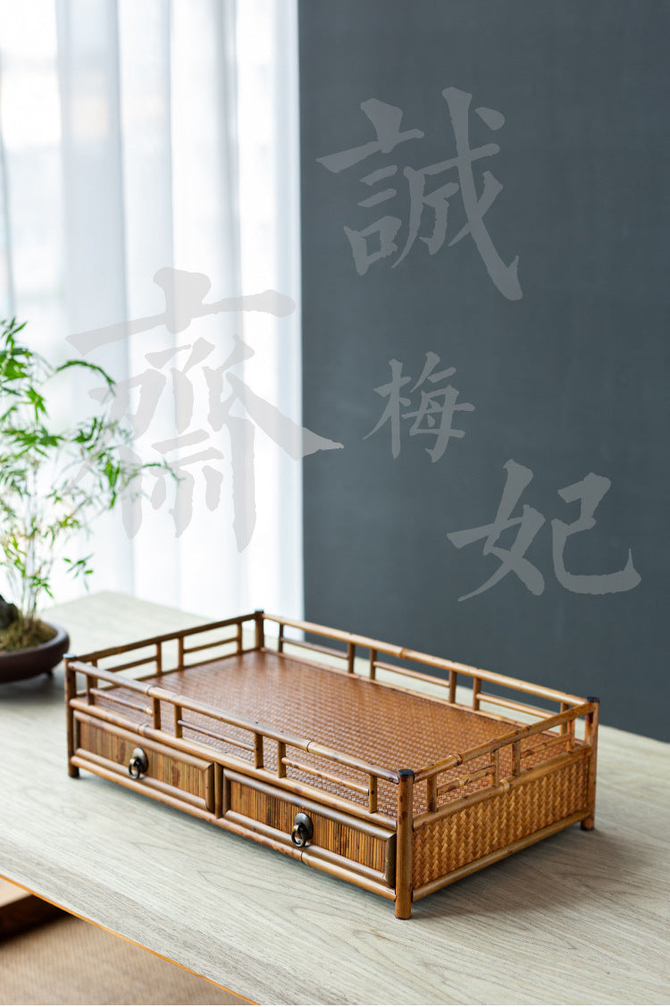Bamboo mat storage tray