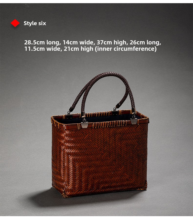 Handheld Retro Bamboo Woven Bag