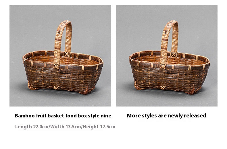 Bamboo Basket Old-Fashioned Portable Small Basket