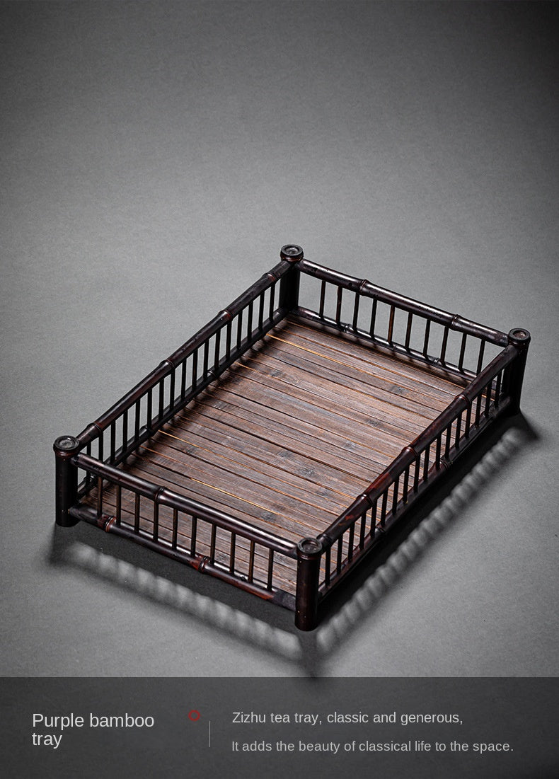 Bamboo Woven Tea Set Storage Basket Frame