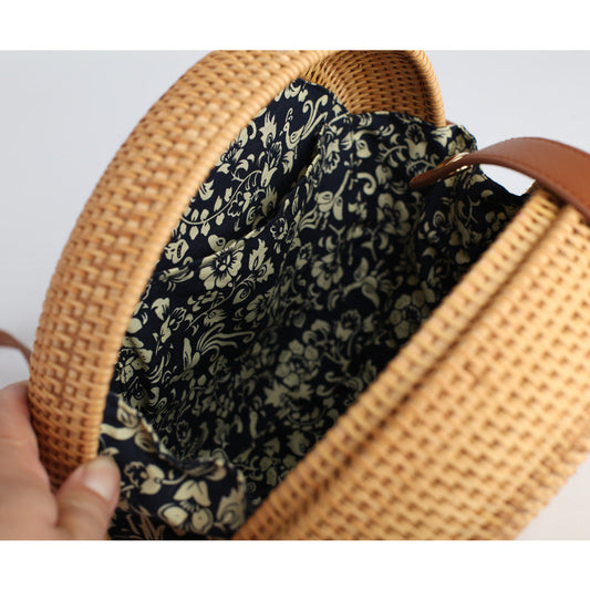Handmade Indonesian Rattan Woven Shoulder Bag