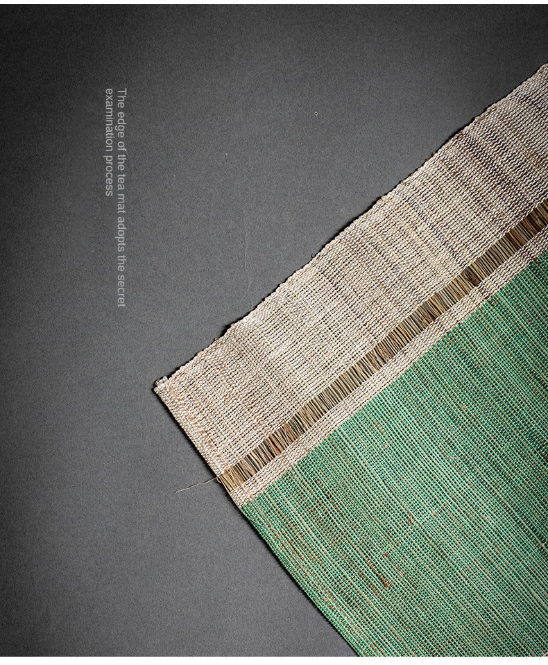 Hand-woven hemp grass tea mat