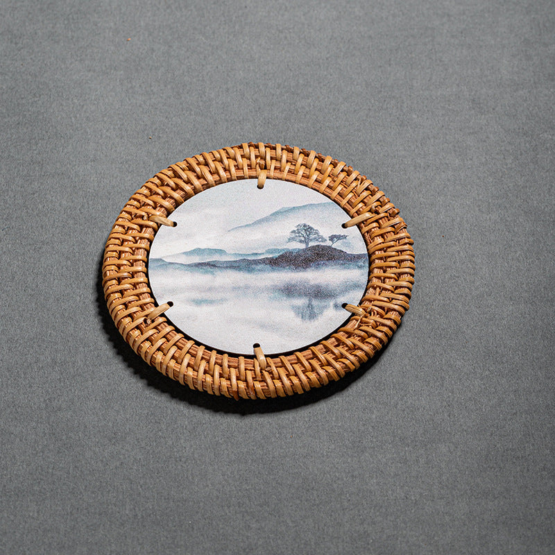 Chinese style creative rattan coaster