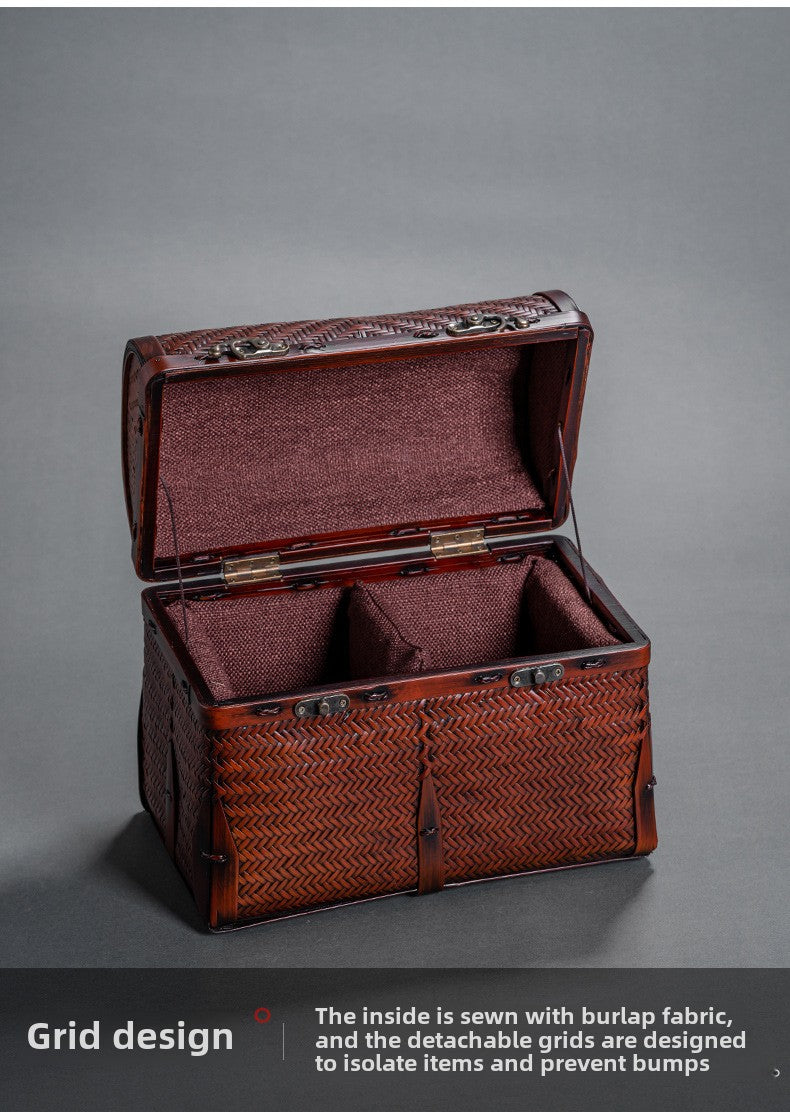 Bamboo tea set storage box