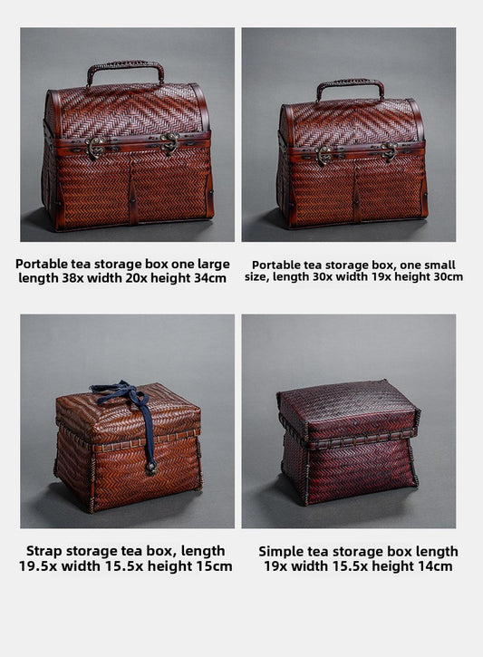 Bamboo tea set storage box