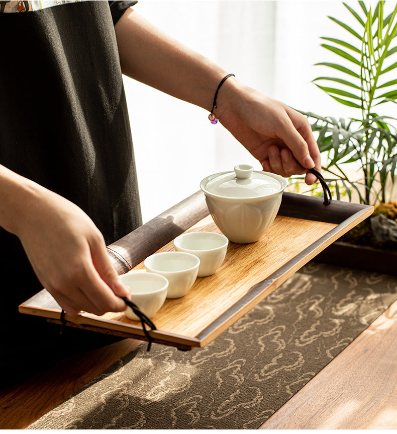 Old Coal Bamboo Tea Tray