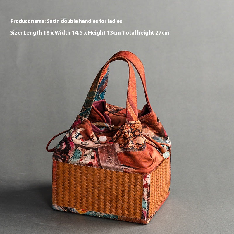 Chinese-Style Portable Bamboo Storage Bag