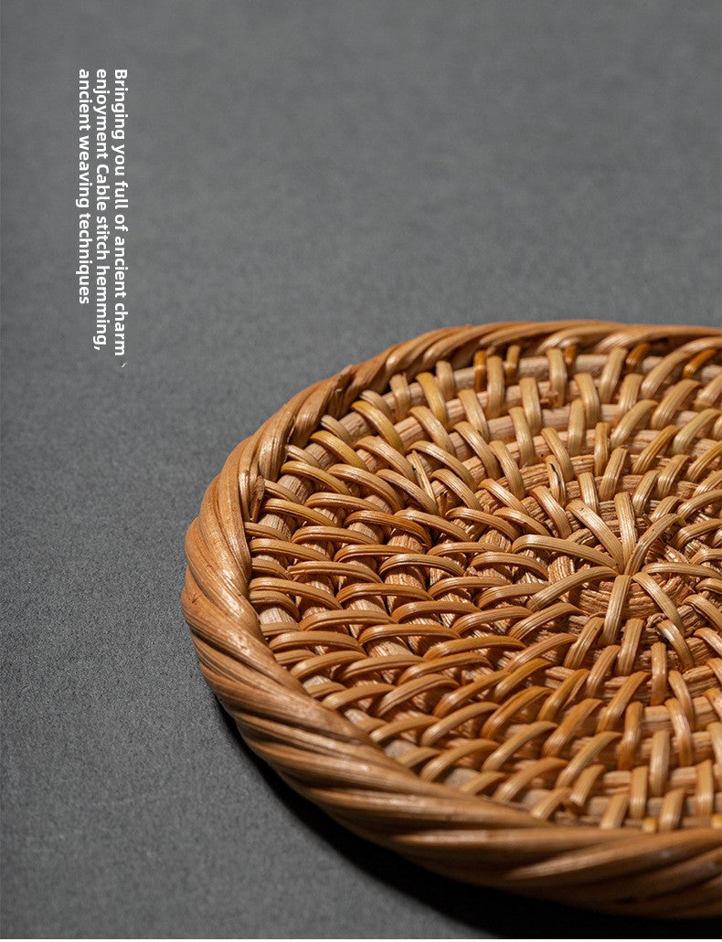 Rattan Woven Coaster Pot