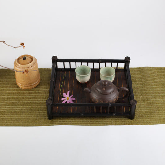 Zen-inspired Purple Bamboo Tea Tray