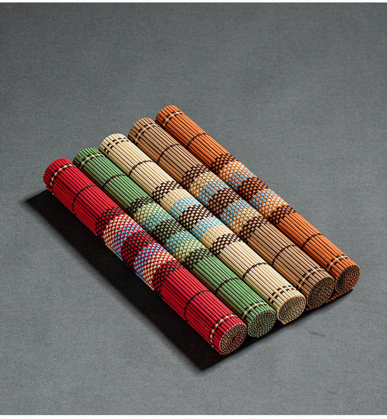 Colorful bamboo mat
