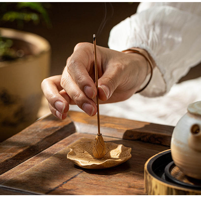 Lotus-shaped incense burner