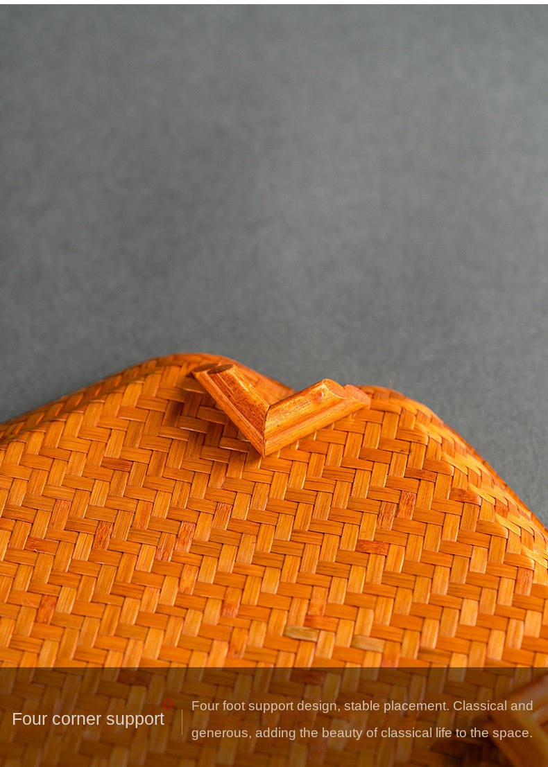 Chinese Style Bamboo Woven Tea Tray