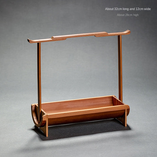 Chinese Style Bamboo Handle Tea Tray